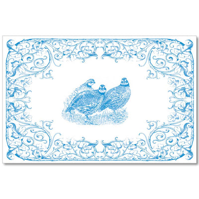 Kevin's Linen Placemats in Sporting Themes-HOME/GIFTWARE-Maison De Papier-BLUE QUAIL-Kevin's Fine Outdoor Gear & Apparel