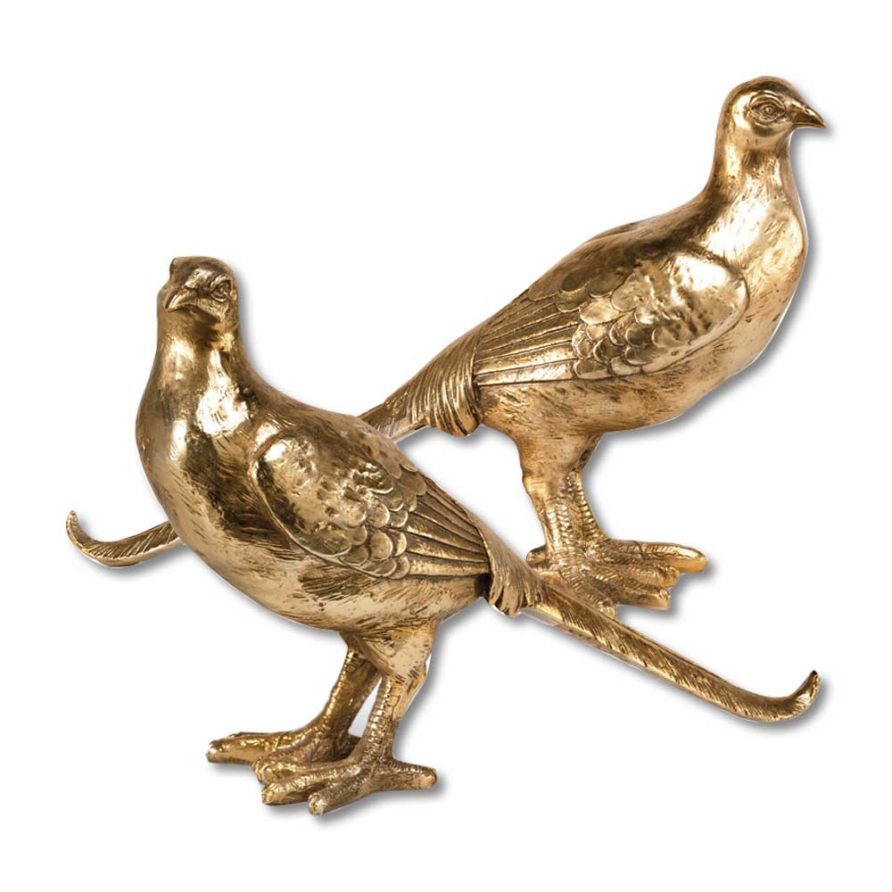 Antique 8" Resin Pheasants-HOME/GIFTWARE-GOLD-Kevin's Fine Outdoor Gear & Apparel