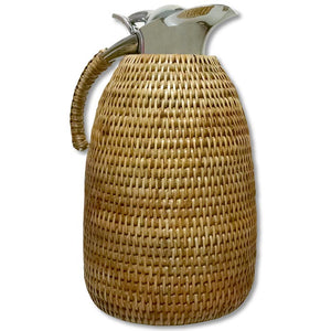 Wicker Glass Lined 1 Liter Thermos