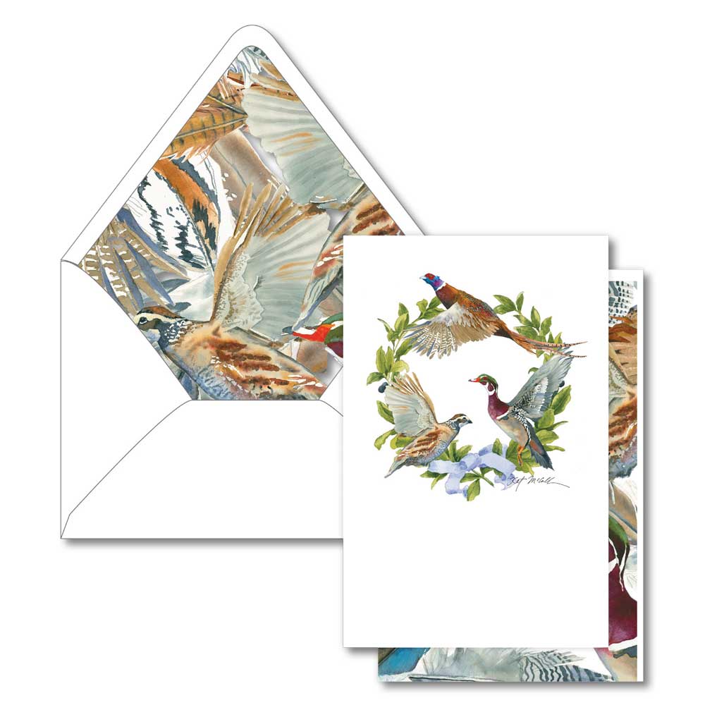 Kat McCall's Gamebird Flat Cards-Home/Giftware-Upland Wreath-Kevin's Fine Outdoor Gear & Apparel
