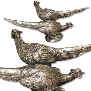 Antique Silver Resin Pheasant