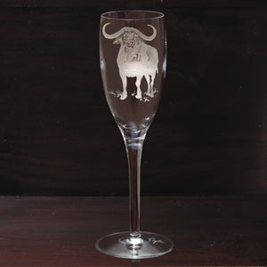 Kevin's Crystal African Theme Champagne Glasses Set of 6 (7 oz.)