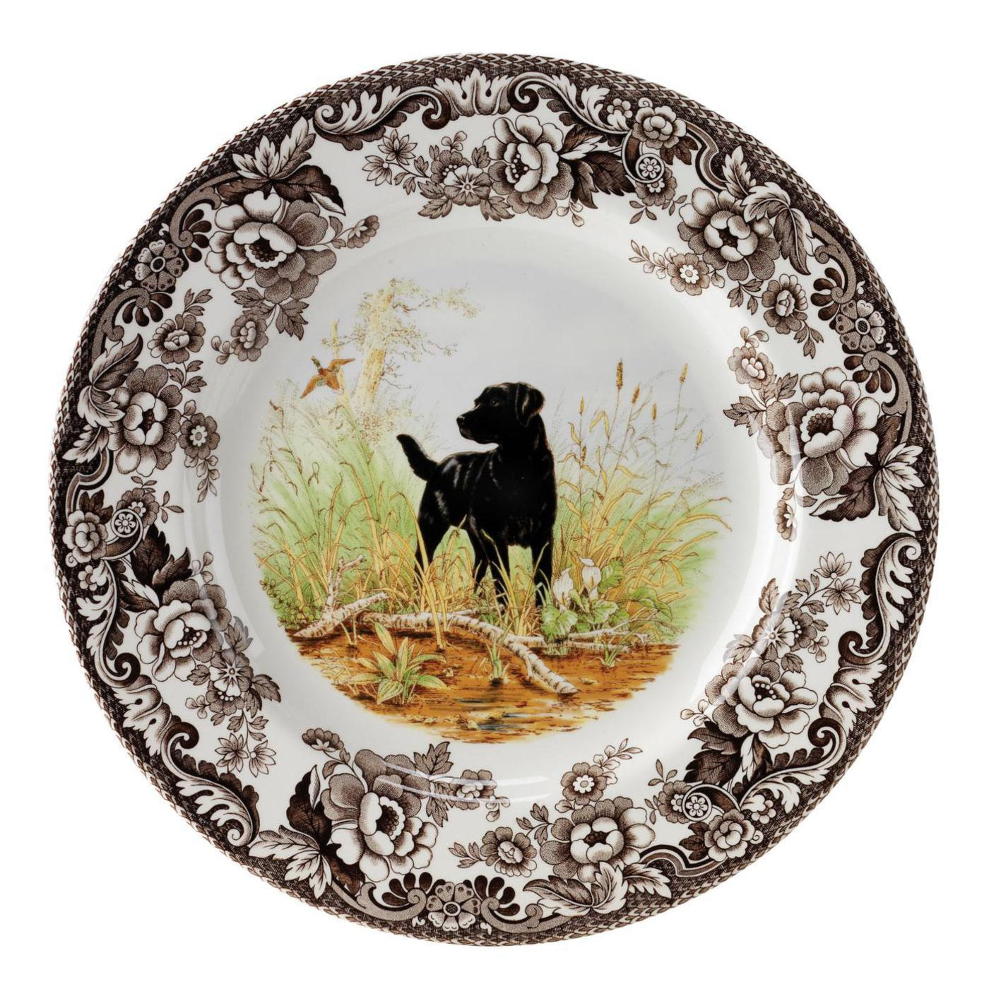 Spode Woodland Hunting Dog Dinner Plate-HOME/GIFTWARE-BLACK LAB-Kevin's Fine Outdoor Gear & Apparel
