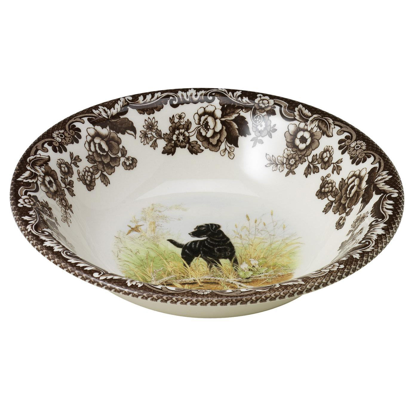 Spode Woodland Hunting Dog Collection 8" Cereal Bowl-HOME/GIFTWARE-BLACK LAB-Kevin's Fine Outdoor Gear & Apparel