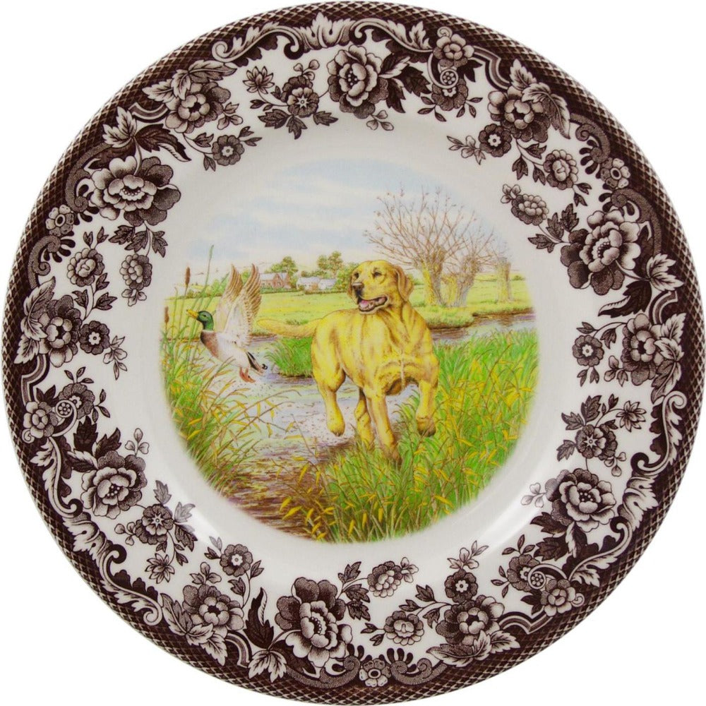 Spode Woodland Hunting Dog Salad Plate 8"-HOME/GIFTWARE-YELLOW LAB-Kevin's Fine Outdoor Gear & Apparel