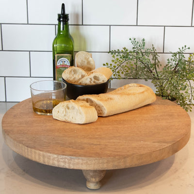 Mango Wood 16" Farmhouse Round Footed Serving Board-Home/Giftware-ONE SIZE-Kevin's Fine Outdoor Gear & Apparel