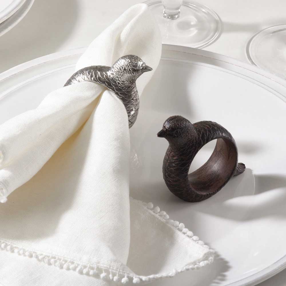 Kevin's Pheasant and Quail Napkin Rings-Home/Giftware-PHEASANT-SILVER RESIN-Kevin's Fine Outdoor Gear & Apparel