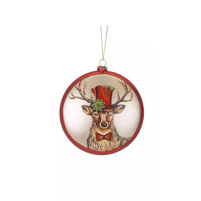 Glass Deer or Fox Disc Ornament-HOME/GIFTWARE-Kevin's Fine Outdoor Gear & Apparel