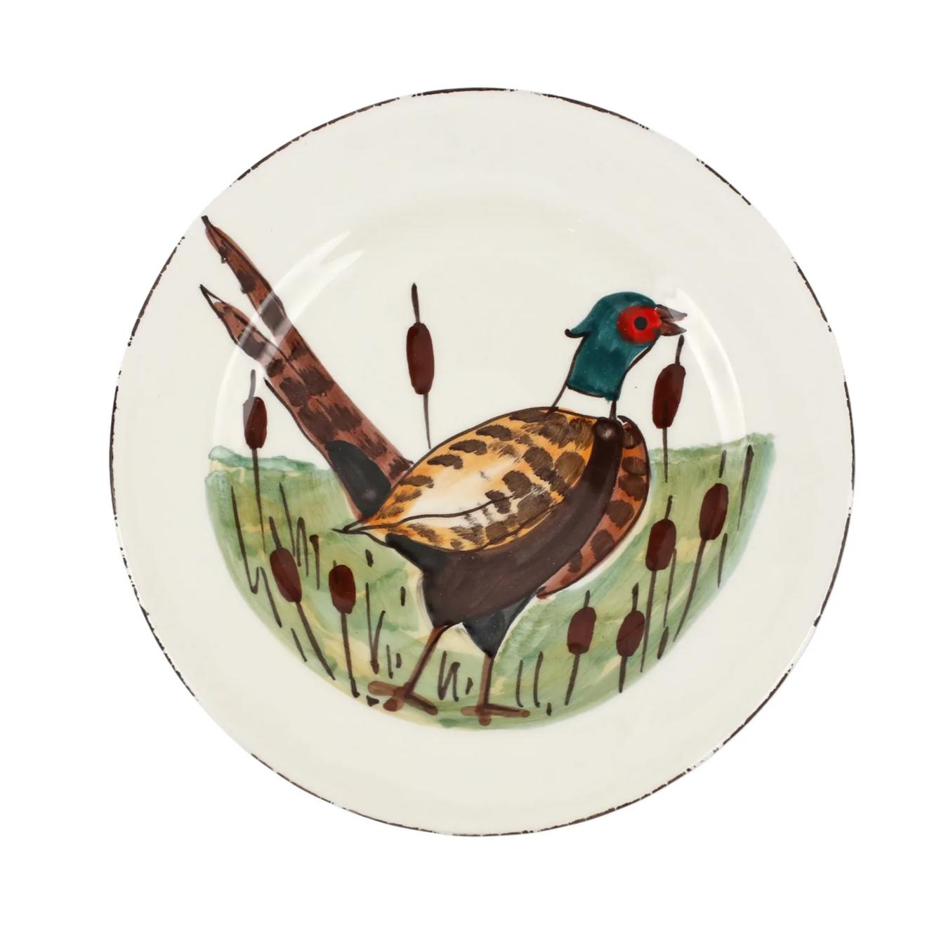 Vietri Wildlife Salad Plate-Home/Giftware-PHEASANT-Kevin's Fine Outdoor Gear & Apparel