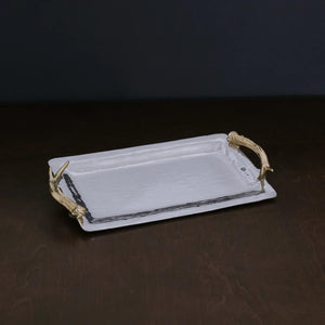 Beatriz Ball Western Antler Emerson Long Rectangular Tray with Gold Handles-HOME/GIFTWARE-Kevin's Fine Outdoor Gear & Apparel