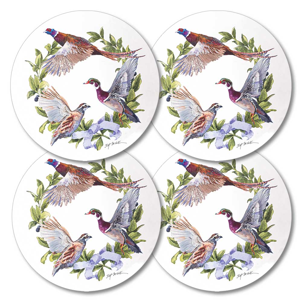 Upland Wreath Coasters (Set of 4)-Home/Giftware-Kevin's Fine Outdoor Gear & Apparel