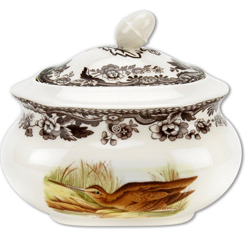 Spode Woodland Covered Sugar Bowl - Snipe/Pintail