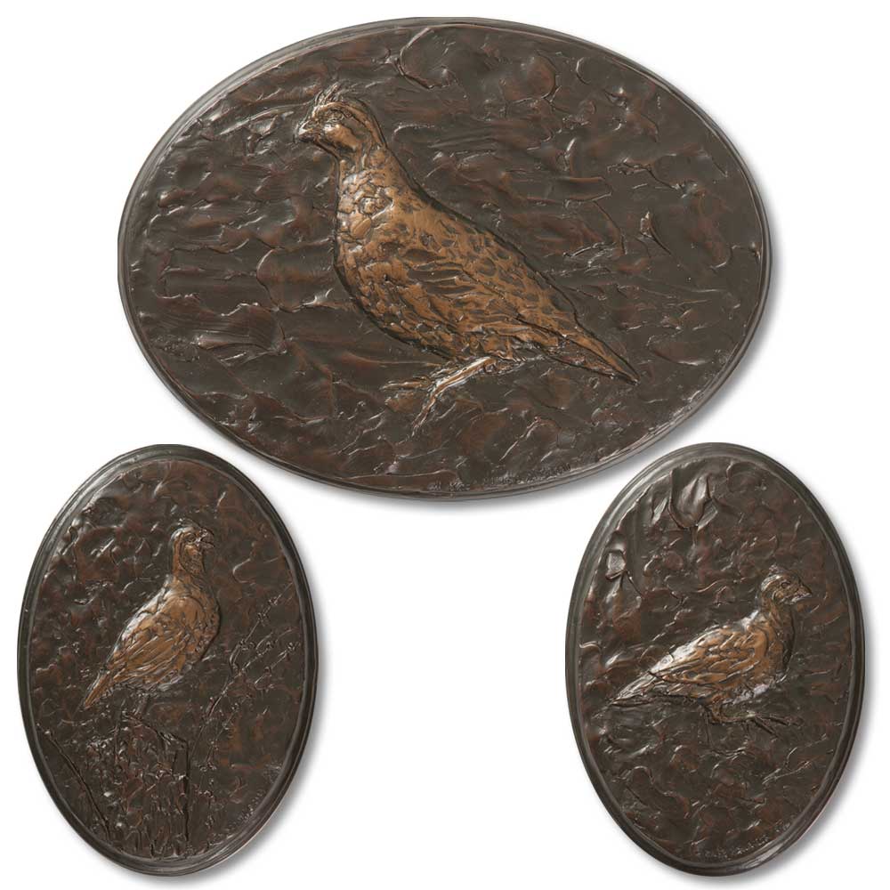 Limited Edition Original Bronze Quail Trio Plaques by Kreg Harrison-Decor-Bronze-Kevin's Fine Outdoor Gear & Apparel