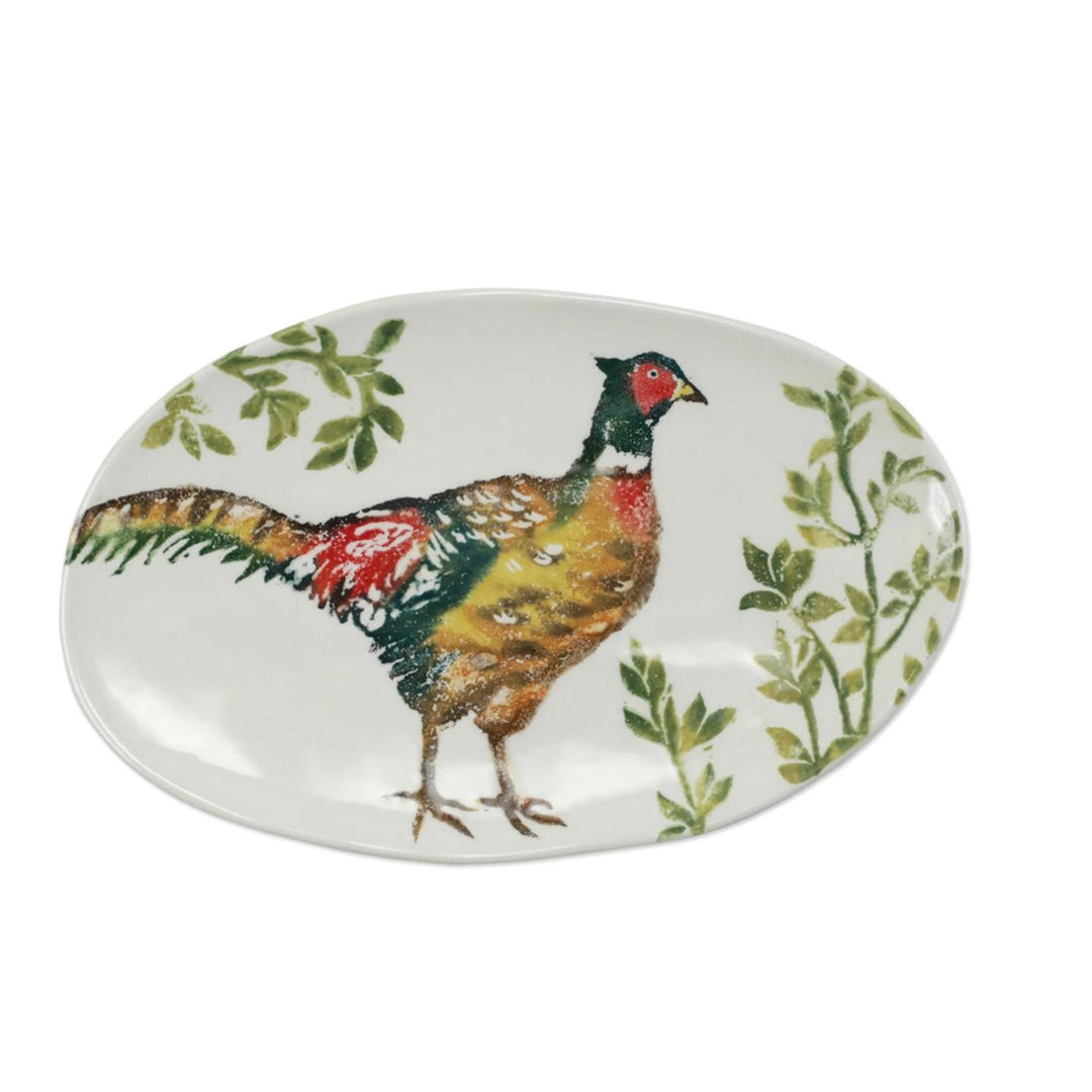 Vietri Fauna Pheasants Small Oval Platter-HOME/GIFTWARE-Kevin's Fine Outdoor Gear & Apparel