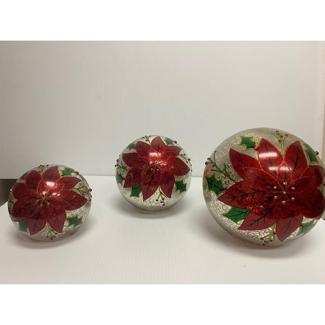 LED Poinsettia Orb (Set of 3)-HOME/GIFTWARE-Kevin's Fine Outdoor Gear & Apparel