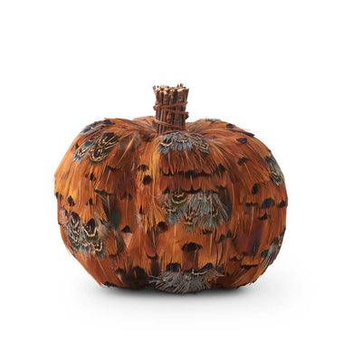 ORANGE AND BROWN FEATHER PUMPKINS