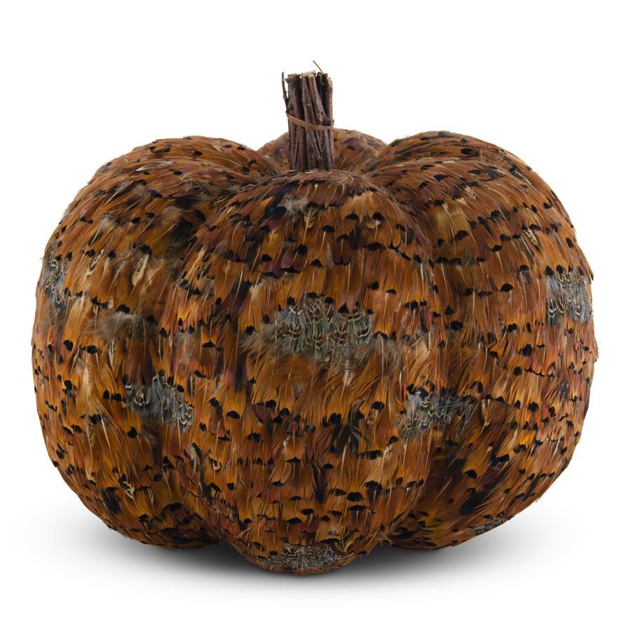ORANGE AND BROWN FEATHER PUMPKINS-Home/Giftware-12.5-Kevin's Fine Outdoor Gear & Apparel