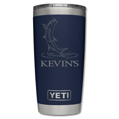Kevin's Custom Yeti Ramblers-Hunting/Outdoors-Jumping Tarpon-Navy-20 oz-Kevin's Fine Outdoor Gear & Apparel