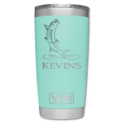 Kevin's Custom Yeti Ramblers-Hunting/Outdoors-Jumping Tarpon-Seafoam-20 oz-Kevin's Fine Outdoor Gear & Apparel