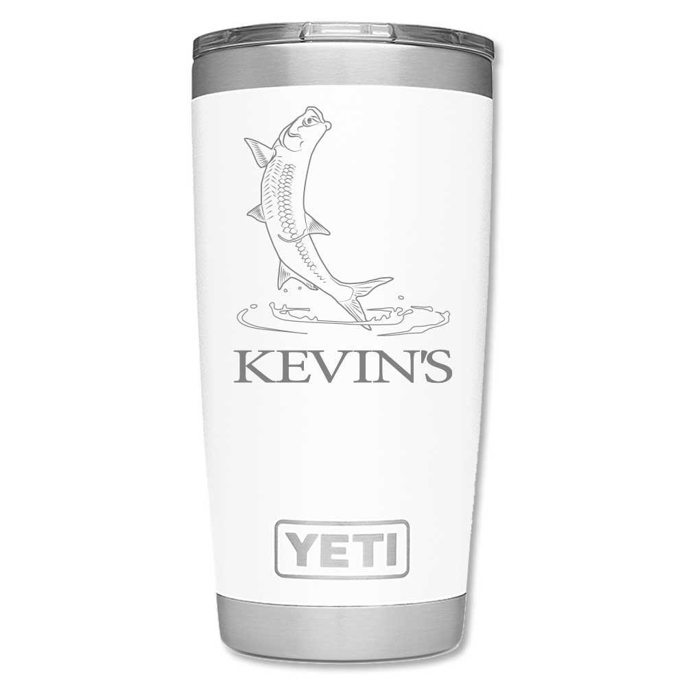 Kevin's Custom Yeti Ramblers-Hunting/Outdoors-Jumping Tarpon-White-20 oz-Kevin's Fine Outdoor Gear & Apparel