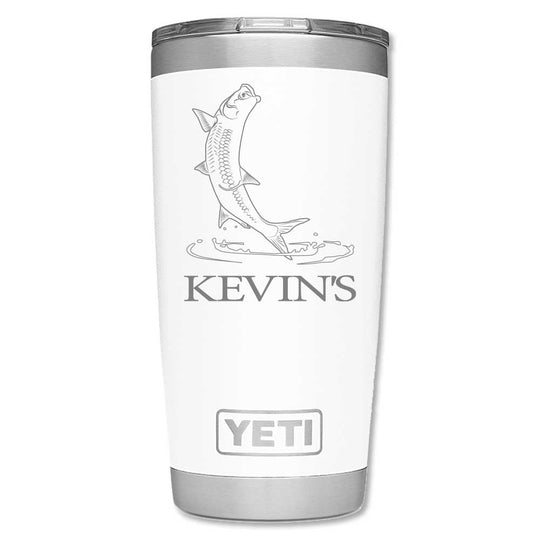 Kevin's Custom Yeti Ramblers-Hunting/Outdoors-Jumping Tarpon-White-20 oz-Kevin's Fine Outdoor Gear & Apparel