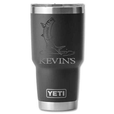 Kevin's Custom Yeti Ramblers-Hunting/Outdoors-Jumping Tarpon-Black-30 oz-Kevin's Fine Outdoor Gear & Apparel