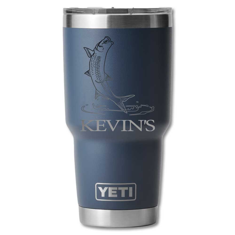 Kevin's Custom Yeti Ramblers-Hunting/Outdoors-Jumping Tarpon-Navy-30 oz-Kevin's Fine Outdoor Gear & Apparel
