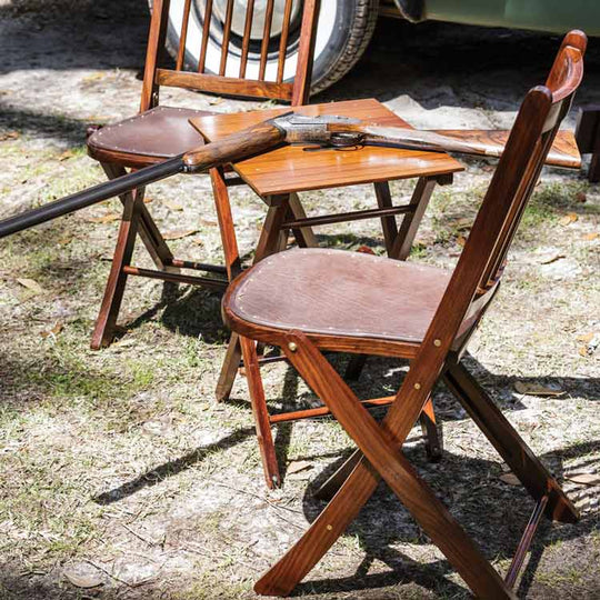 Campaign Polo Chair with Leather Seat