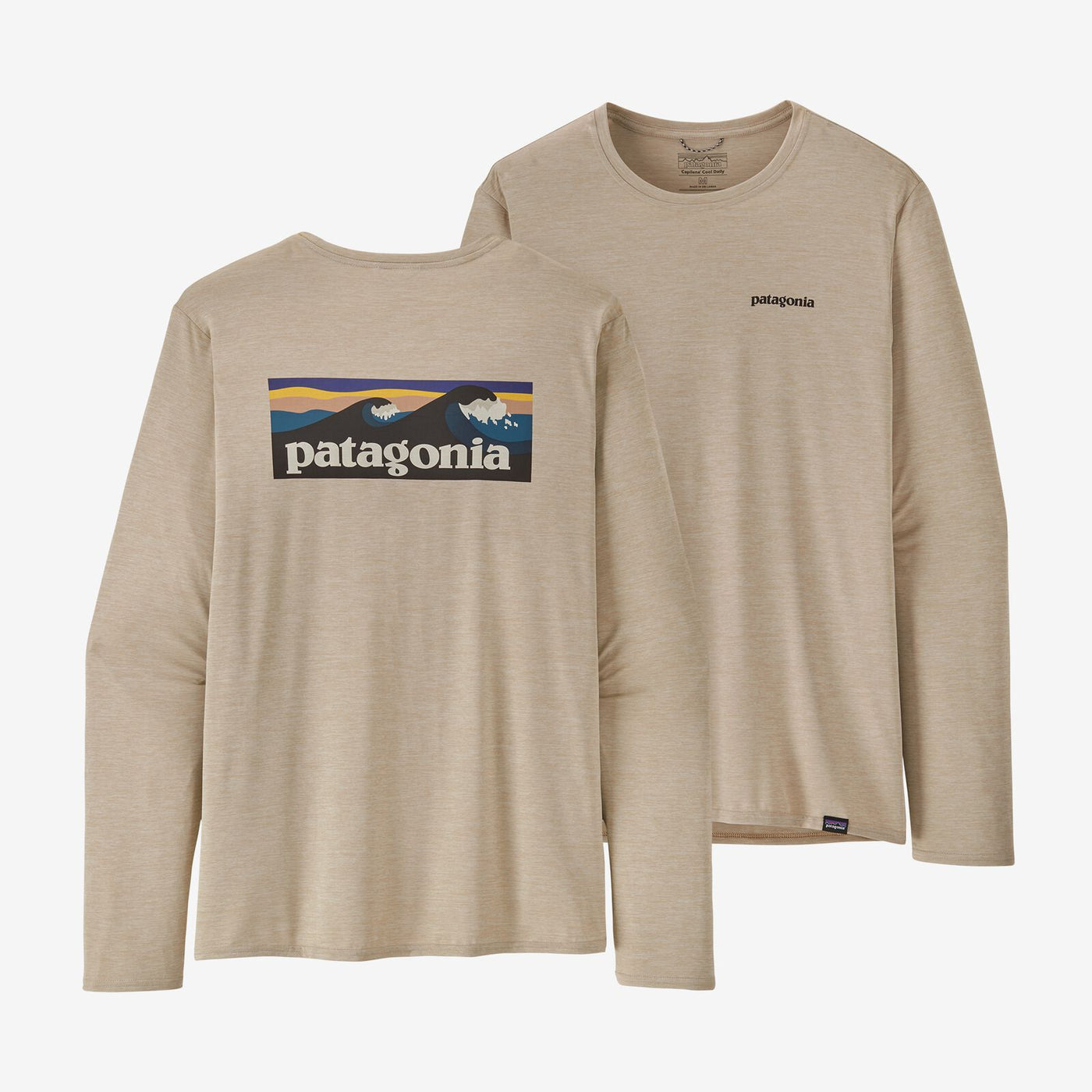 Patagonia Men's L/S Cap Cool Daily Graphic Shirt-Waters-Men's Accessories-Boardshort Logo: Pumice X-Dye-S-Kevin's Fine Outdoor Gear & Apparel