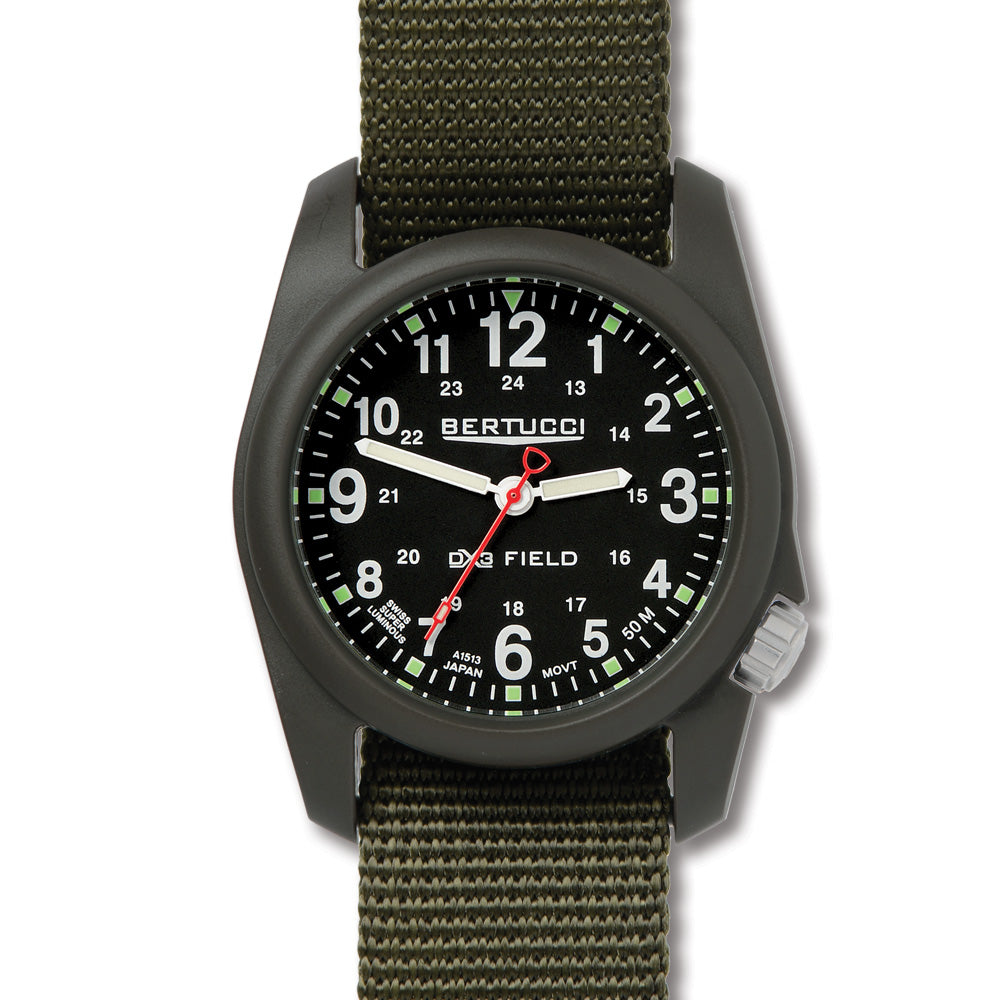Bertucci Mens A-2R Dx3 Analog Field Watch - Olive