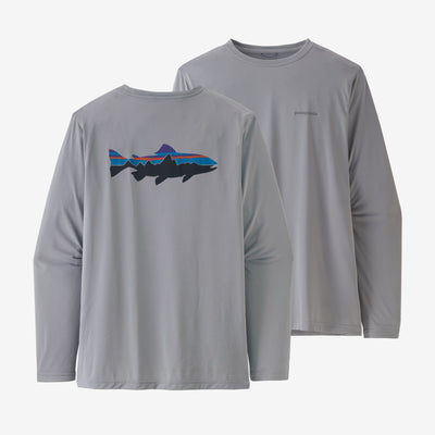Patagonia Men's Cap Cool Daily Fish Graphic Shirt-Men's Accessories-Fitz Roy Trout: Salt Grey-S-Kevin's Fine Outdoor Gear & Apparel