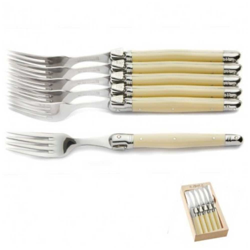 Laguiole Fork Set - 6 Piece-KNIFE-IVORY-Kevin's Fine Outdoor Gear & Apparel