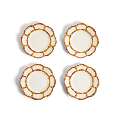 Set of 4 Bamboo Touch Accent Plate with Bamboo Rim-HOME/GIFTWARE-Kevin's Fine Outdoor Gear & Apparel