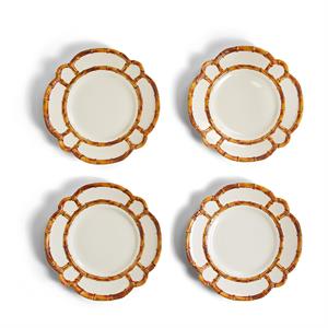 Bamboo Touch Dinner Plates Set of 4 with Bamboo Rim-Lifestyle-Kevin's Fine Outdoor Gear & Apparel