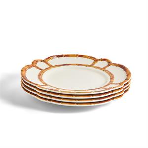 Bamboo Touch Dinner Plates Set of 4 with Bamboo Rim-Lifestyle-NATURAL-Kevin's Fine Outdoor Gear & Apparel