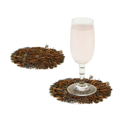 Set of 4 Coasters Assorted Pheasant and Guinea Feather-HOME/GIFTWARE-Kevin's Fine Outdoor Gear & Apparel