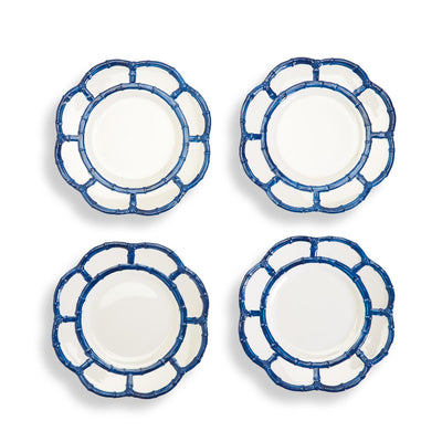 Set of 4 Bamboo Touch Accent Plate with Bamboo Rim-HOME/GIFTWARE-BLUE-Kevin's Fine Outdoor Gear & Apparel