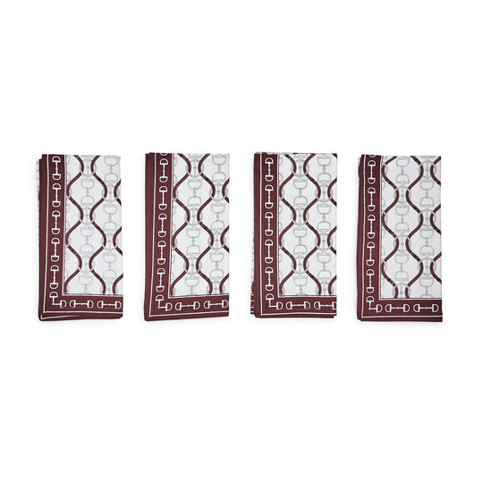 Brown Equus Set of 4 Cloth Napkins-Home/Giftware-Kevin's Fine Outdoor Gear & Apparel