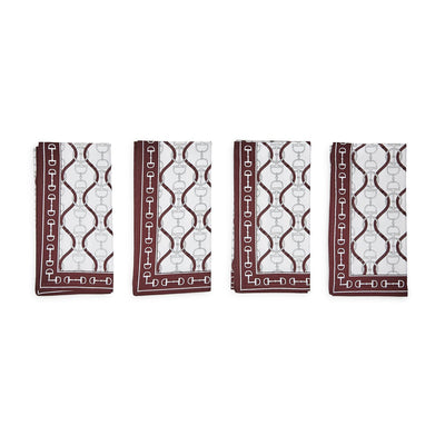 Brown Equus Set of 4 Cloth Napkins-Home/Giftware-Kevin's Fine Outdoor Gear & Apparel
