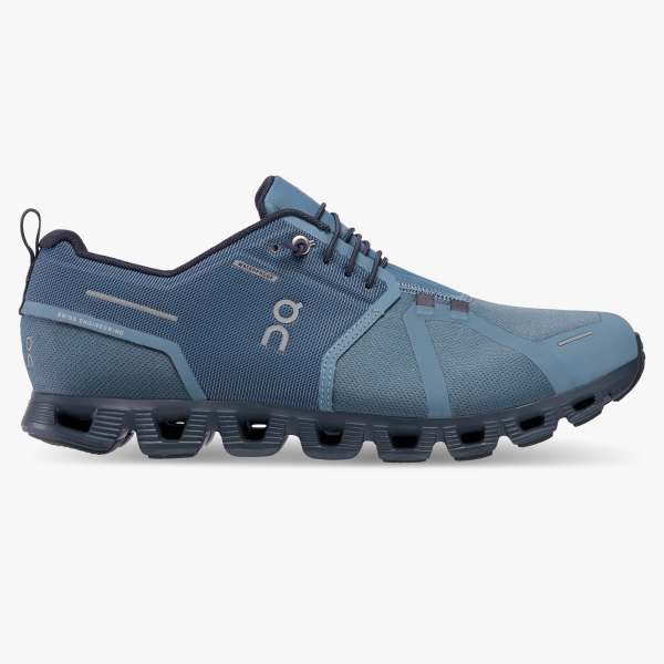 On Running Men's Waterproof Cloud 5 Shoes-Footwear-METAL|NAVY-8-Kevin's Fine Outdoor Gear & Apparel