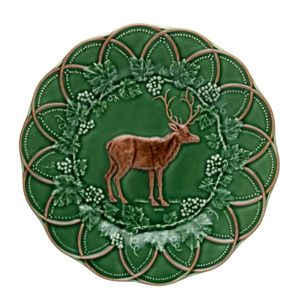 Bordallo Snack Plate-Dinnerware-Green/Brown Deer-Kevin's Fine Outdoor Gear & Apparel