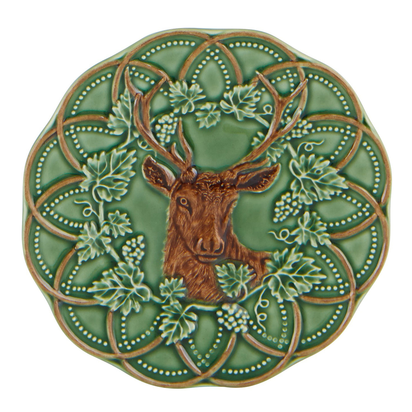 Bordallo Bread and Butter Plate-Dinnerware-Green/Brown Deer-Kevin's Fine Outdoor Gear & Apparel