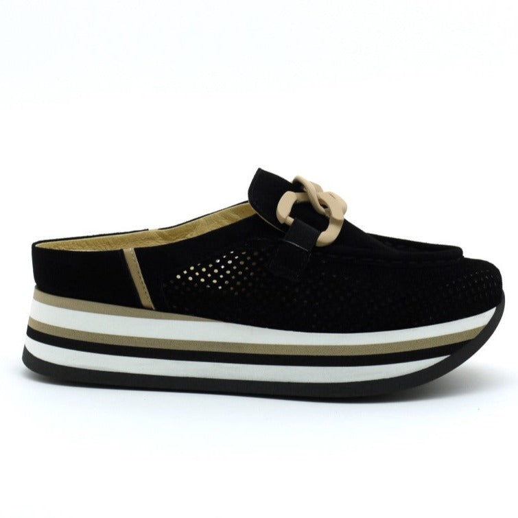 Softwaves Wedge Slip On Sneaker-Footwear-Black / Camel-EU 36 | US 6-Kevin's Fine Outdoor Gear & Apparel