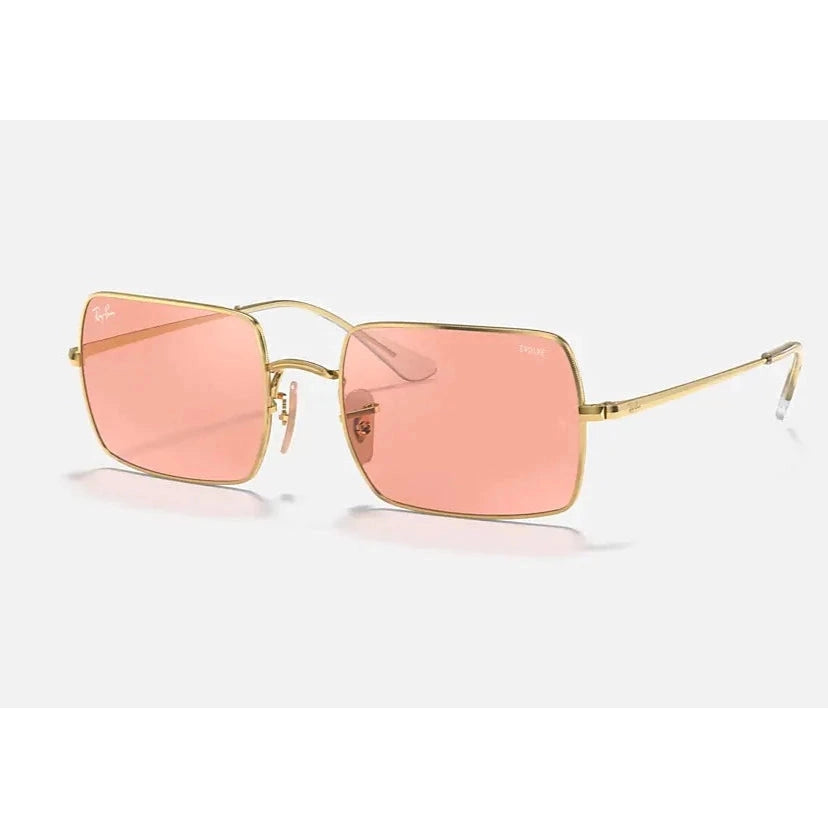 Ray Ban Rectangle 1969 Sunglasses-SUNGLASSES-Shiny Gold-Pink/Grey Mirror-Kevin's Fine Outdoor Gear & Apparel