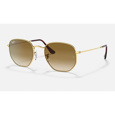 Ray Ban Hexagonal Sunglasses-SUNGLASSES-Gold-Light Brown-Kevin's Fine Outdoor Gear & Apparel