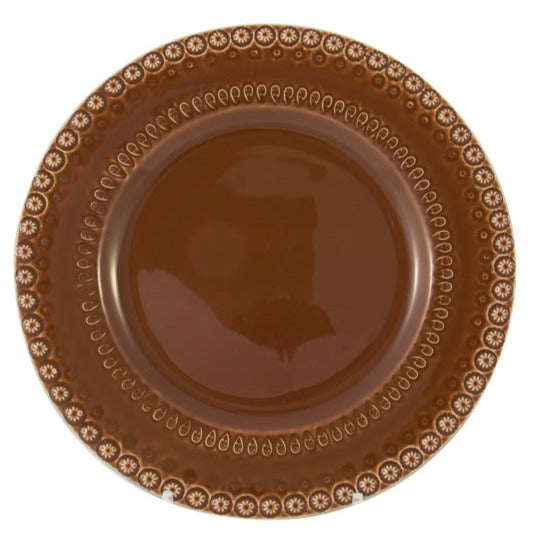 Bordallo Green Scalloped Dinner Plate-Dinnerware-BROWN-Kevin's Fine Outdoor Gear & Apparel