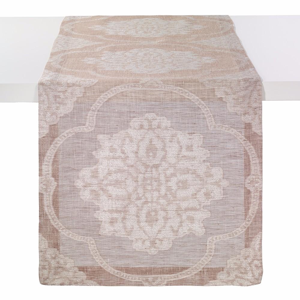 Kevin's Jacquard Pattern Linen Table Runner-HOME/GIFTWARE-Oatmeal-Kevin's Fine Outdoor Gear & Apparel