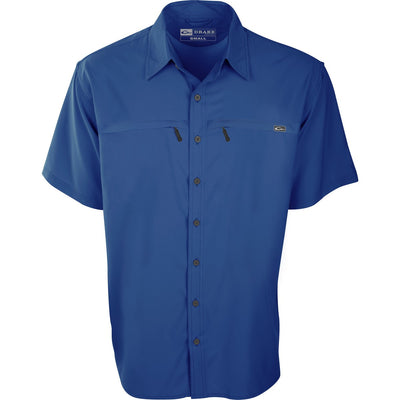 Drake DPF Town Lake Fishing Short Sleeve Shirt-Men's Clothing-Web Surfin Blue-S-Kevin's Fine Outdoor Gear & Apparel