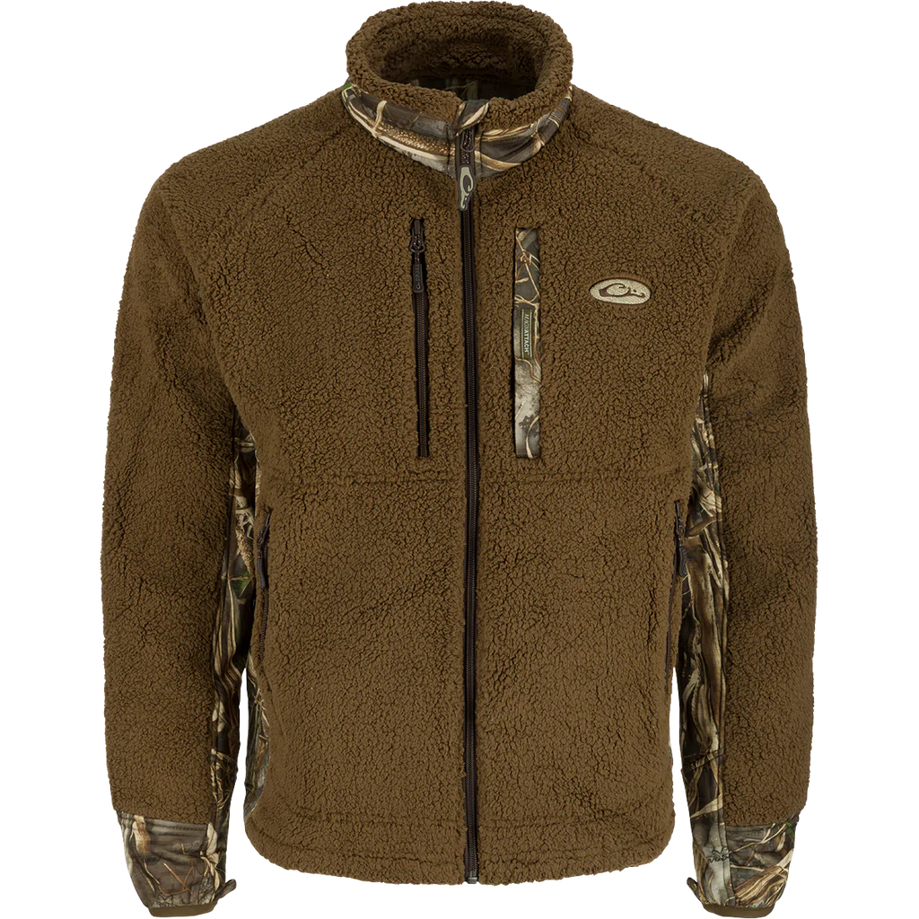 Drake Waterfowl MST Sherpa Fleece Hybrid Liner Full Zip-Men's Clothing-Max-7-S-Kevin's Fine Outdoor Gear & Apparel
