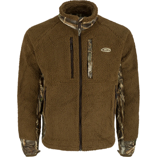 Drake Waterfowl MST Sherpa Fleece Hybrid Liner Full Zip-Men's Clothing-Max-7-S-Kevin's Fine Outdoor Gear & Apparel